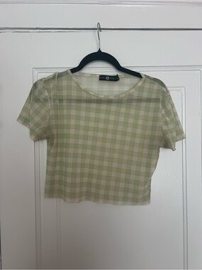 Daisy Pastel Green Gingham Crop Top